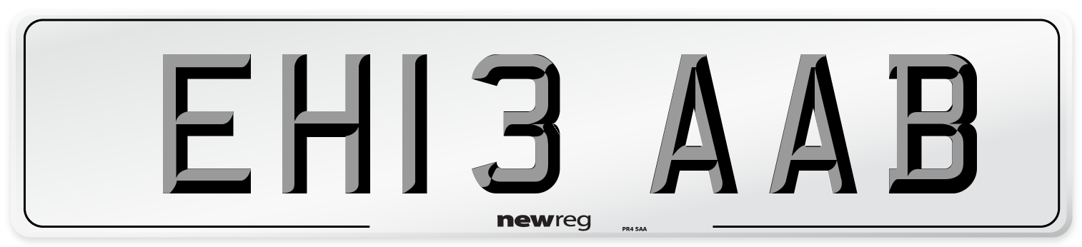 EH13 AAB Number Plate from New Reg